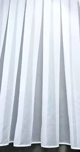 Plain Lead Weighted Voile Net Curtain In White 4 Metres Length 48 Inch Drop - Picture 1 of 2