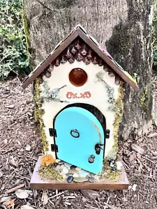 Handcrafted Handmade Fairy House Door Craft Wood Garden Home Decor - Picture 1 of 1
