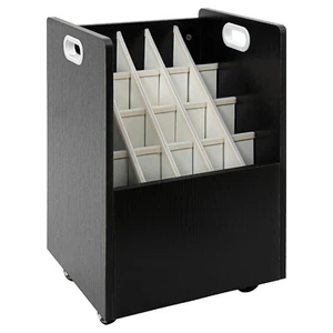 Mobile Roll File Organizer Cart, 20-Slot File Holder w/ Wheels, Compartment Cart - Picture 1 of 24