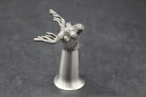 Jagermeister Stag Pewter Metal Shot Glass Jigger Elk Buck Deer Reindeer Head - Picture 1 of 7