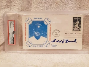 VERY RARE Edd Roush AUTO'D Babe Ruth King Of Swat Cachet, New York Yankees, PSA! - Picture 1 of 2