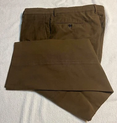 Pantalones de vestir LUCIANO BARBERA marrón frente plano hechos en Italia talla 40 X 28 Foto 1 de 4