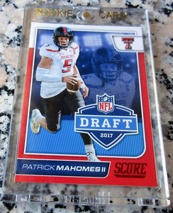 PATRICK MAHOMES II 2017 Score #1 Draft Pick RED SP Rookie Card RC Chiefs MVP🔥$$