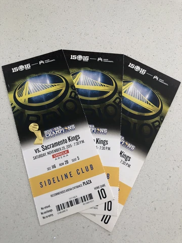 2015-16 Golden State Warriors v Kings SEASON TICKET Win #18 73 Win Season RARE Cover