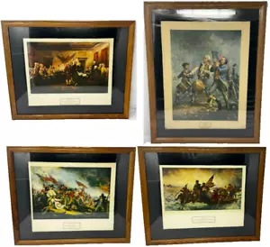Vintage Lot of 4 Framed Revolutionary War Prints Collection - Picture 1 of 16