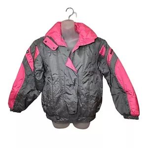 Vintage 90s Descente Japan Women’s Nylon Ski Jacket Size S (6-8) Pink Gray - Picture 1 of 11