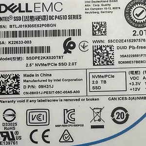 INTEL DELL EMC SAS ssdpe2kx020t8t 2TB NVM - Picture 1 of 6