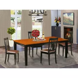 5  PC  Dining  set-Dining  Table  with  4  Wooden  Dining  Chairs - Picture 1 of 4