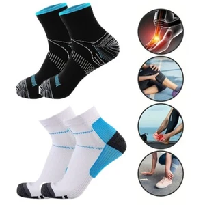 Compression Socks Ankle Support Sleeves Brace Foot Pain Relief Plantar Fasciitis - Picture 1 of 16