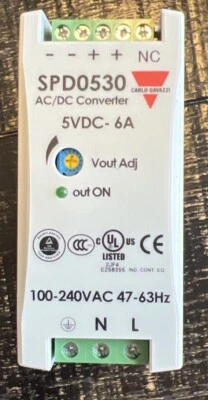 Fuente de alimentación Carlo Gavazzi SPD05301 5VDC-6A 100-240VAC 47-63Hz Foto 1 de 4