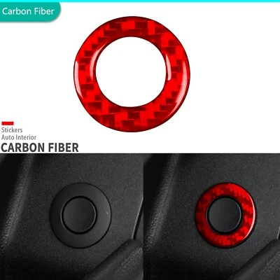 Cubierta de botón de interruptor de maletero trasero interior de fibra de carbono roja para Cadillac XTS 13-19 Foto 1 de 4