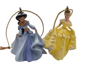 (2) Rare Disney Resin Ornaments (1 Belle 2" Beauty Beast) (1 Jasmine 2" Alladin) - Bild 1 von 14