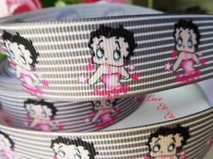 2 METRES BETTY BOOP GROSGRAIN RIBBON PRETTY IN PINK DESIGN - FREE POSTAGE # 3 - Picture 1 of 5
