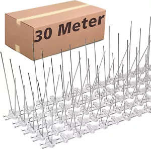60pcs ANTI BIRD SPIKES 30M Stainless Steel Polycarbonate Base Pigeon Deterrent - Picture 1 of 29