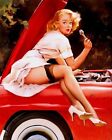 RETRO PINUP GIRL QUALITY CANVAS PRINT Vintage Poster Gil Elvgren Car Bonnet - A1