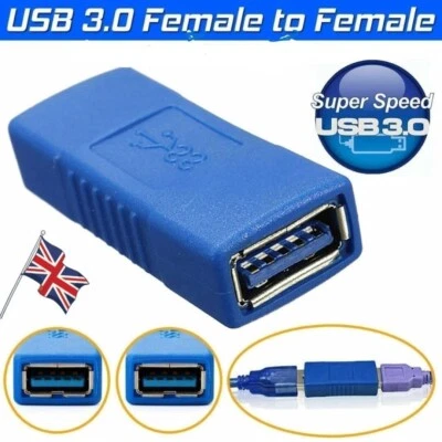 NEW USB 3.0 A Female to Female Converter Adapter Connector Joiner Coupler Cable - Image 1 of 4