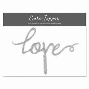 TOPPER PASTEL DE BODA Amor decoración pastel compromiso novia ducha escoge plata - Imagen 1 de 4
