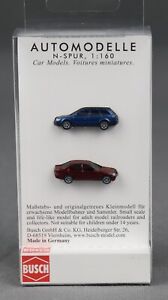 BUSCH 8346 (Spur N,1:160) Set Audi A4 Avant und Mercedes C-Klasse blau/rot NEU!
