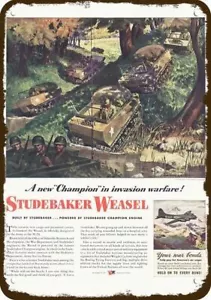 1944 STUDEBAKER M-29 WEASEL PERSONNEL CARRIER VEHICLE Vintage Look METAL SIGN - Picture 1 of 1