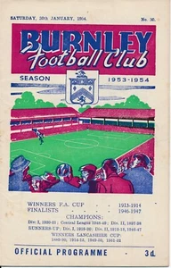 Burnley v Newcastle United (FA Cup) 1953/1954 - Programa de fútbol - Imagen 1 de 1