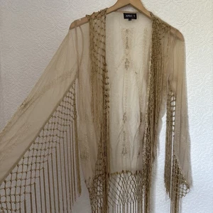 Apricot Quasten Boho Hippie offenes Oberteil Bikini Cover Up Ibiza Party Urlaub 8-10 - Bild 1 von 13