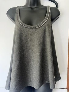 Superdry Luxe Black Label Grey Swing Beaded Top Size Small Sleeveless Pre-owned - Picture 1 of 9