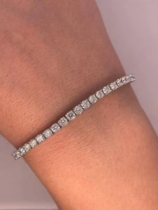 6CT Lab Grown Diamond Tennis Bracelet 3mm F VS Round 925 sterling silver 7.5" - Picture 1 of 8