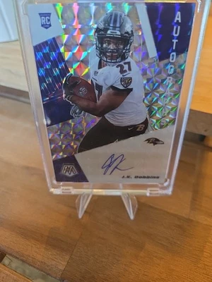 2020 Panini Mosaic - Rookie Autographs Mosaic J.K. Dobbins #RA23 (AU, RC) - Image 1 of 4