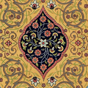 Décoration Style Persan Perse Iran Décor Floral - Lithographie XIXème - Picture 1 of 3