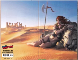 RED SONJA #1 Tiago Da Silva NYCC Exclusivo Envolvente Variante Virgen LTD 300 Casi Nuevo - Imagen 1 de 3