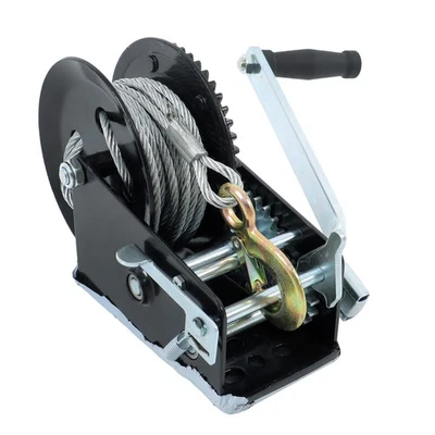 Cable de acero de 3500 libras cabrestante de manivela cabrestante de barco de trinquete de 2 vías cable de 33 pies Foto 1 de 4