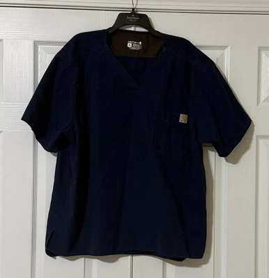 Blusa Médica Carhartt Calce Clásico Para Hombre Bolsillo Manga Corta Azul Marino Enfermera 2XL XXL Foto 1 de 4