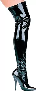 Ellie Thigh High Sexy Costume Patent Leather Stretch 5" Heels Boots 511-ALLY - Picture 1 of 3