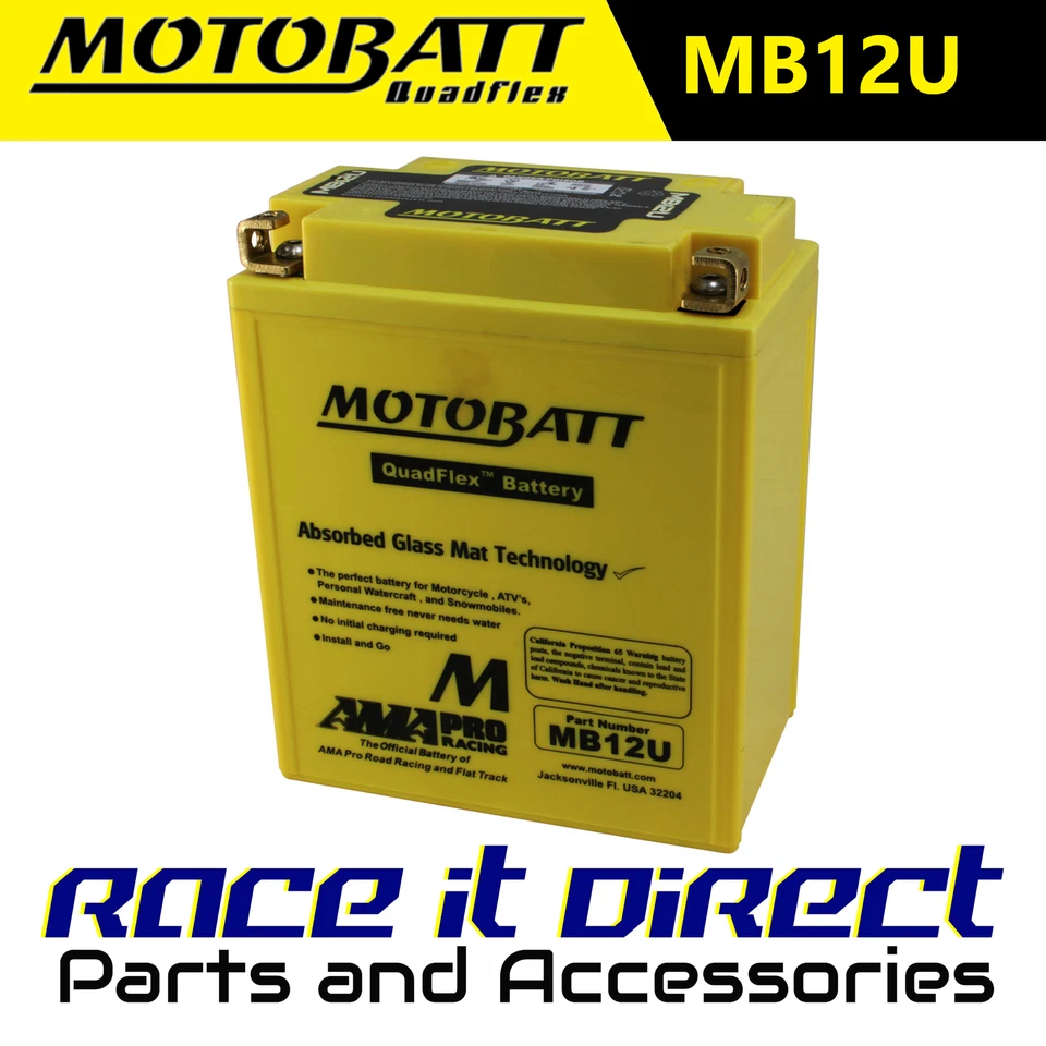 Motobatt Premium Battery for Norton 850 COMMANDO MK3 1975 MB12U AGM - Image 1 of 4