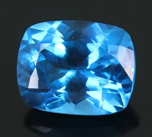 Natural Certified Brazil Blue Aquamarine 12.35 Ct Cushion Cut Unheated Gemstone - Picture 1 of 8