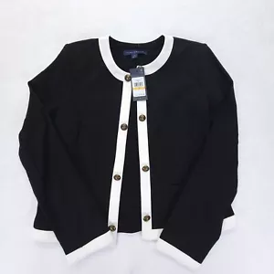 TOMMY HILFIGER Women’s Black Long Sleeve Open Cardigan Sweater Size Small - Picture 1 of 8