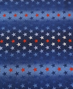 1 Yard Red White Blue Stars Print BTY 100% Cotton Glitter Sewing Fabric America - Picture 1 of 1