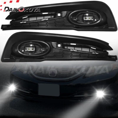 Luces antiniebla LED transparentes para Honda Civic 2013 2014 2015 sedán 4P luces de parachoques delanteras Foto 1 de 4