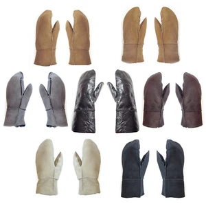 Sonia Originelli Fausthandschuh Schaf Lammfell Fäustlinge Leder Handschuhe Neu - Bild 1 von 27