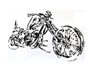 Motorcycle Chopper Detailed Stencil 11" x 8.5" Custom Stencil FAST FREE SHIPPING - Picture 1 of 1