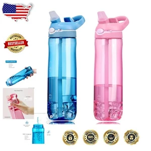 Multi-Functional 2-Pack 24oz Water Bottles - Leakproof, Portable & Easy to Clean - Picture 1 of 10