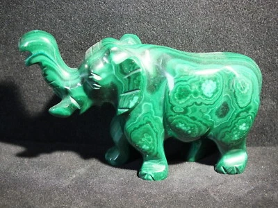 Gravur Malachit Elefant 176 g (M003) - Bild 1 von 4