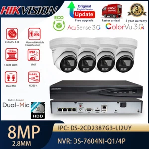 Hikvision CCTV Security System Kit 8MP ColorVu 3.0 IR IP Camera 4CH 4POE NVR Lot - Picture 1 of 26