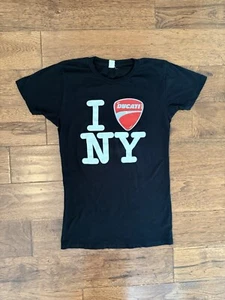Ducati T Shirt Donna I Love NY Logo Cotone Nero Medium M - Foto 1 di 7