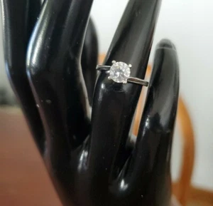 Sterling Silber 925 Ring Gr. 5 weißer runder Stein - Bild 1 von 6