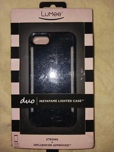 LuMee Duo Instafame Lighted Case For IPhone 8/7/6 - Black Glitter - Picture 1 of 2