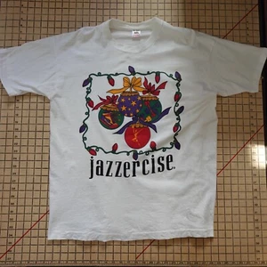 Vintage 1980s/90s Jazzercise T-shirt Single Stitch sz XL Fruit Of The Loom - Picture 1 of 7