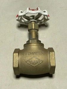 Toyo Red-white 2” Globe Valve No 211 Class 125 Rising Stem 2” Female NPT - Picture 1 of 5