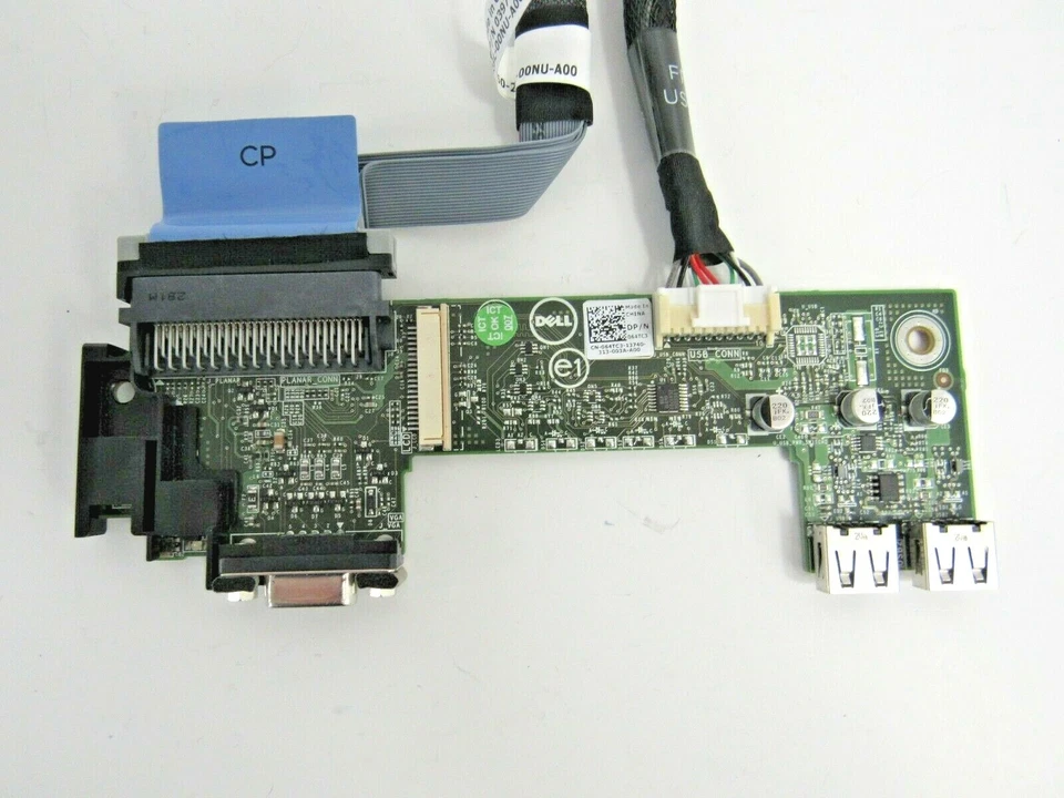Dell 64TC3 PowerEdge R420 Front Control Panel Board 2xUSB VGA w/ Cables     27-4 - Image 1 of 4