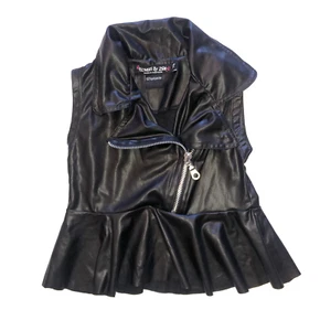 Flowers By Zoe toddler girls black peplum zippered moto style vest tank 3T - Picture 1 of 2